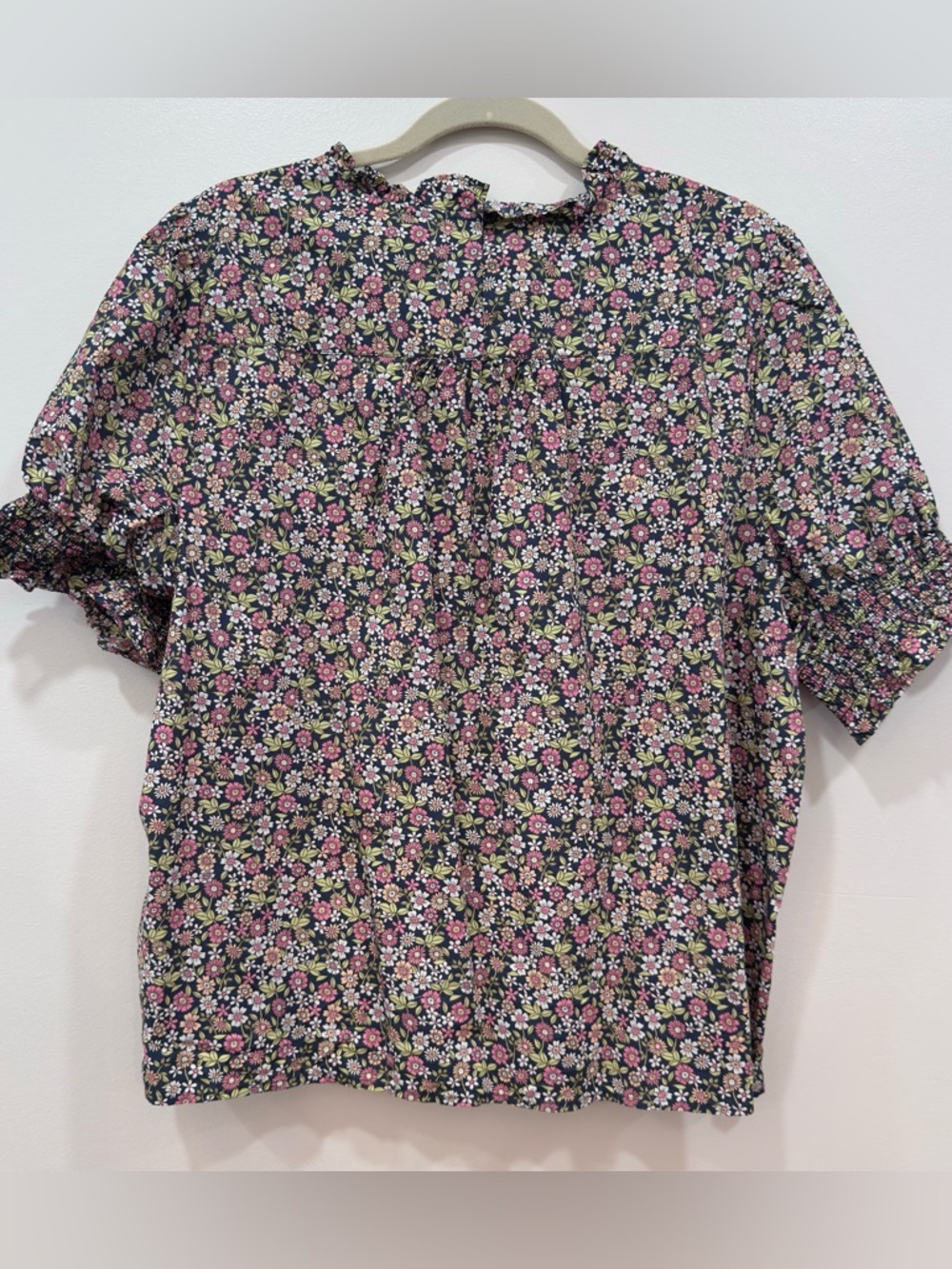J Crew Women's Liberty Floral Puff-Sleeve Shirt - Casual Feminine Top - Picture 5 of 8